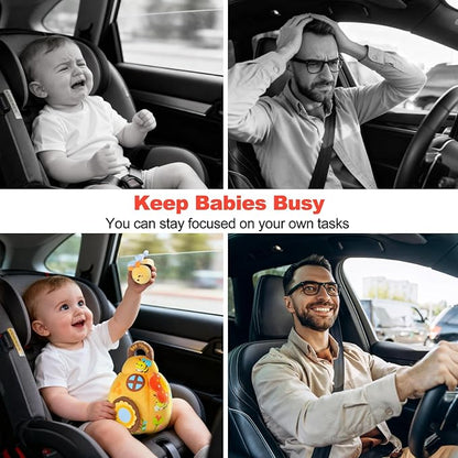 Baby Toys for Baby Infant 0-3-6-12 Months, Soft Beehive Toddlers Busy Toys with 5 Sensory Plush Bees - Bells, Crinkle, Rattles, Mirror & Textures, Stuffed Animals for Boy, Girl Christmas Birthday Gift