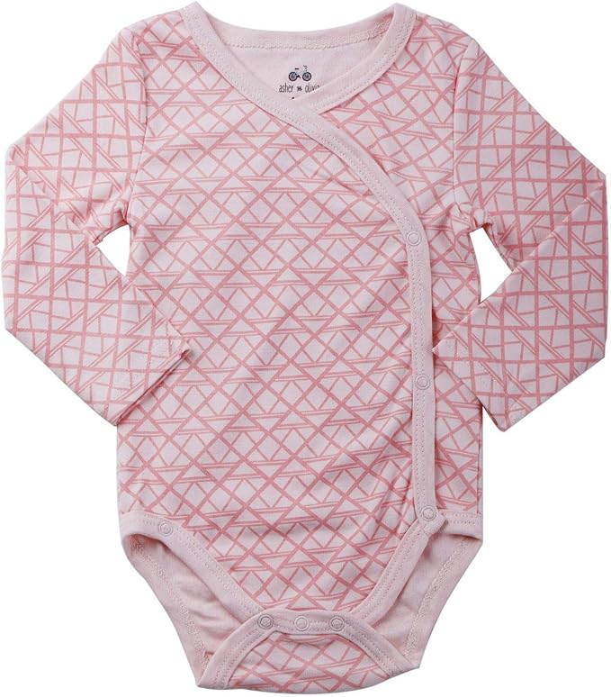 Asher & Olivia Baby Kimono Side Snap 3 Pc Girl Long Sleeve Bodysuit Set