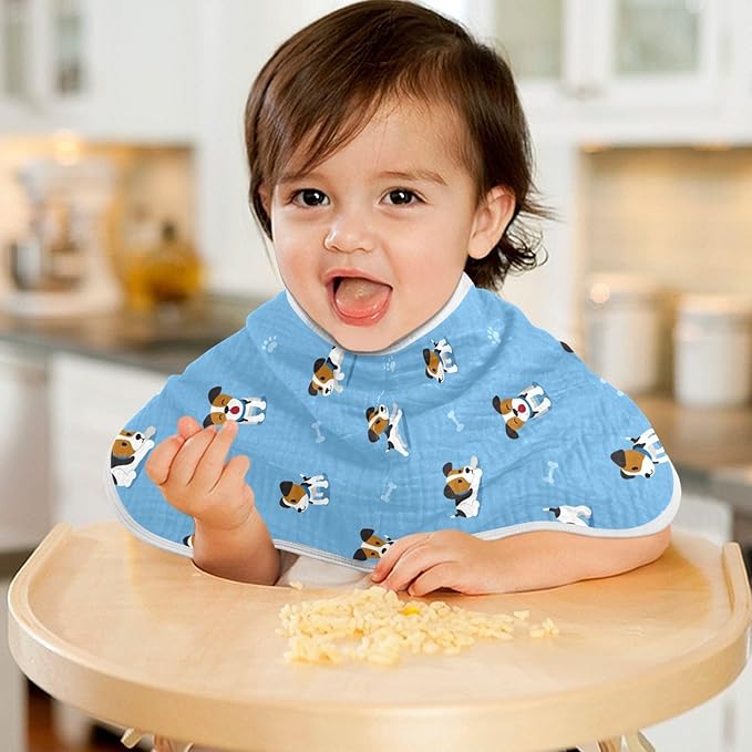 vvfelixl Muslin Burp Cloths Jack Russell Terrier Dog Baby Washcloths for Baby Girl Boys 2 Pack Blue