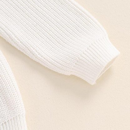 Mommy and Me Sweater Matching Family Outfit Long Sleeve Knit Sweater Pullover Mom and Baby Clothes