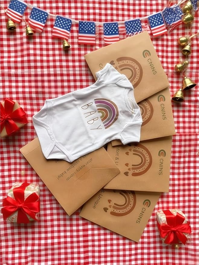 Cnins Newborn Baby Bodysuit - Pregnancy Announcement & Infant Loss Gift, Coming Soon & Rainbow Design Coming Home Outfit