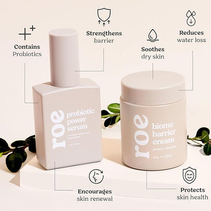 Roe Wellness Baby Cream & Baby Serum Power Pair Biome Barrier | For All Skin & Ages | Hydrating Body, Face, Dry Irritated Skin Toddlers, Newborns Skincare (Power Pair)