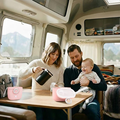 Termichy Baby Formula Dispenser, Portable Milk Powder Dispenser Container with Carry Handle and Scoop for Travel Outdoor Activities with Baby Infant, 8.8OZ, 0.55LB, 250g, 500ml (Pink)