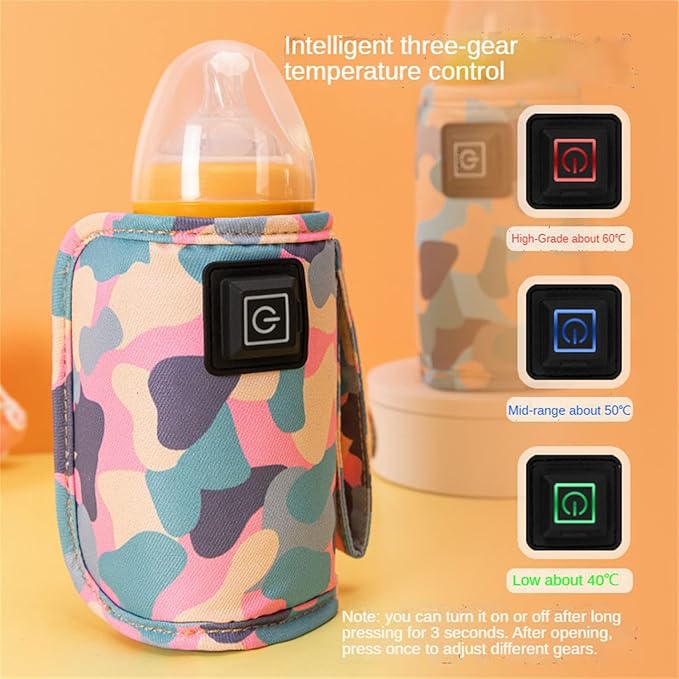 USB Milk Warmer Bag - 2023 New Fast Bottle Warmer for Travel, Portable Car Bottle Warmer for Travel, on The Go Bottle Warmer with USB Cables, Gentle Warmth Maintain Perfect Temperature (Blue)