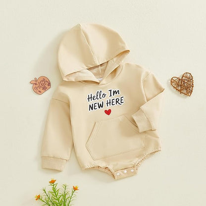 Thorn Tree Baby Boy Valentines Outfit Hooded Sweatshirt Bubble Romper Newborn Sweater Infant Onesie Hoodie