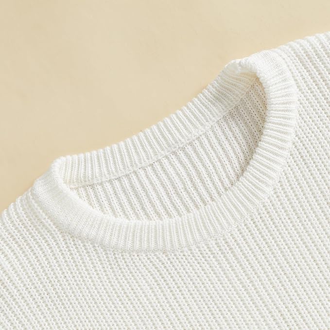 Mommy and Me Sweater Matching Family Outfit Long Sleeve Knit Sweater Pullover Mom and Baby Clothes