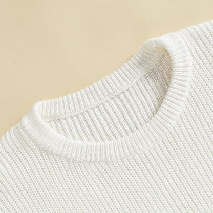 Mommy and Me Sweater Matching Family Outfit Long Sleeve Knit Sweater Pullover Mom and Baby Clothes