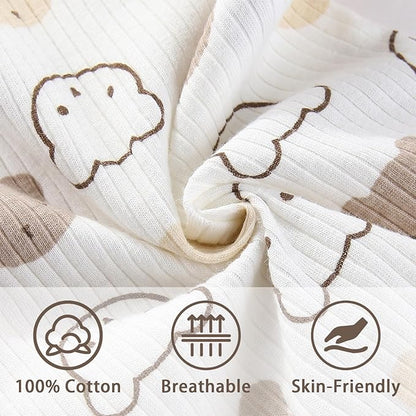 Baby Boy Girl Bodysuit 5 Pack Cotton Short Sleeve Romper Soft Baby Clothes Outfit 0-12 Month