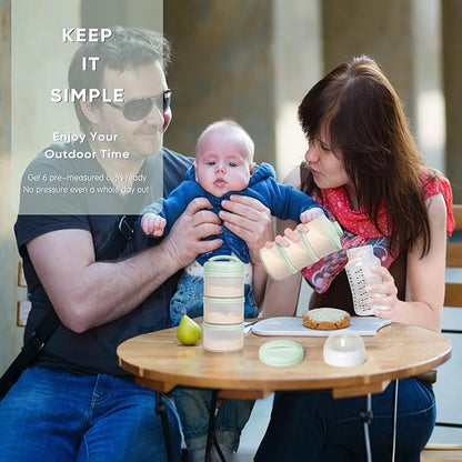 Termichy Stackable Formula Dispenser Portable Milk Powder Container, 2 Pack, Light Green