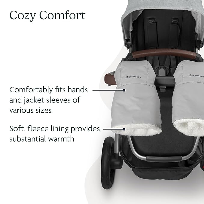 UPPAbaby CozyHandmuff - Easily Attaches to Stroller Handlebars - Ultra-Plush, Weather-Proof Hand Protection - Lucy (Rosewood Mélange)