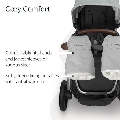 UPPAbaby CozyHandmuff - Easily Attaches to Stroller Handlebars - Ultra-Plush, Weather-Proof Hand Protection - Lucy (Rosewood Mélange)