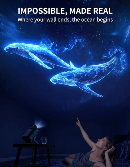 Astronaut Galaxy Projector Full-Room Immersive 3D Star Projector, Space Galaxy Projector, Large Area Home Planetarium Night Light Projector with HD Soft Light for Stress Relief Gifts Valentines Decor