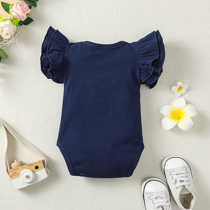 Baby Girl Solid Color Romper Infant Ruffle Sleeve Bodysuit One Piece Outfit Toddler Jumpsuit clothes