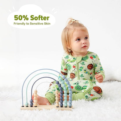 Unisex Infant Neutral Zipped Footies, Viscose from Bamboo 2-Way Zipper Romper Outfit, 0-24 Months One-piece Jumpsuit