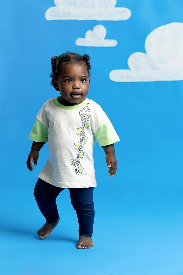 Monica + Andy Crewneck Tee, 100% Organic Cotton Clothes for Girls & Boys, Printed T-Shirt Sizes for Kids, Toddler & Baby