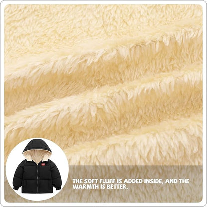 Baby Girl Winter Fleece Coat Toddler Boy With Hood Puffer Jacket Down Outerwear