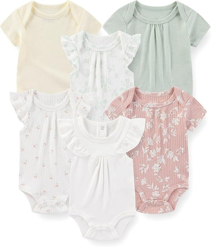 Fashion Baby Boy Girl Bodysuits 6-Pack Casual Cotton Soft Infants Outfit New born Clothes