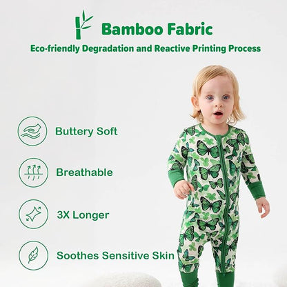 Unisex Infant Neutral Zipped Footies, Viscose from Bamboo 2-Way Zipper Romper Outfit, 0-24 Months One-piece Jumpsuit