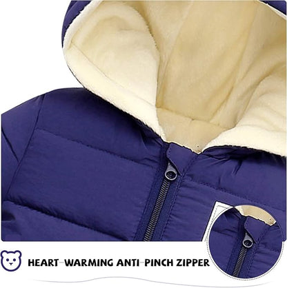 XMWEALTHY Baby Clothes Cute Infant Toddler Snowsuit Warm Newborn Boy Girl Winter Coats Hooded Zip Jumpsuit