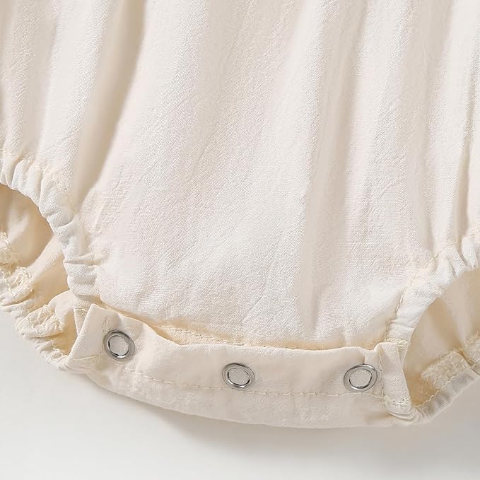 Baby Girl Romper Fall Clothes Ruffle Sleeveless Onesie Crochet Floral Bubble Romper Infant Bodysuit Boho Outfit