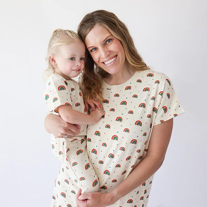 PARADE Organic Signature Print '2-Way' Zip Romper - Short Sleeve