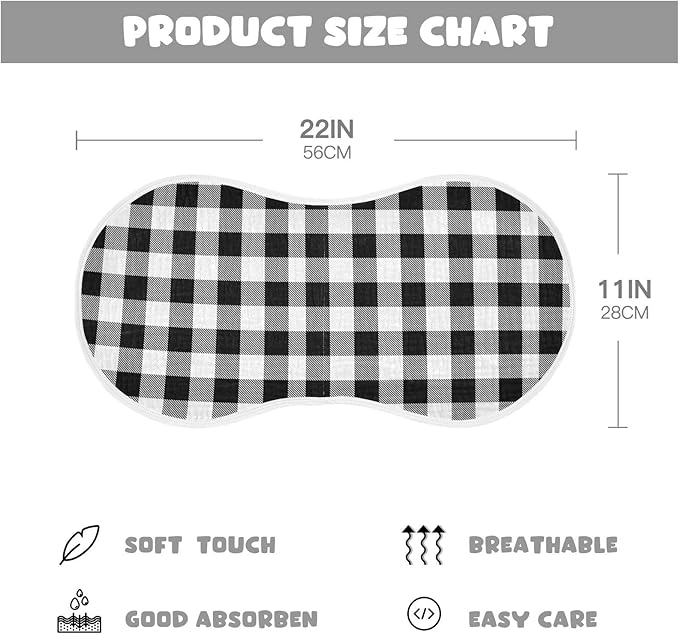 vvfelixl Baby Burp Cloths Black White Plaid Scottish Cage Baby Newborn Cotton Burping Cloths Set Baby Washcloths 4 Pack