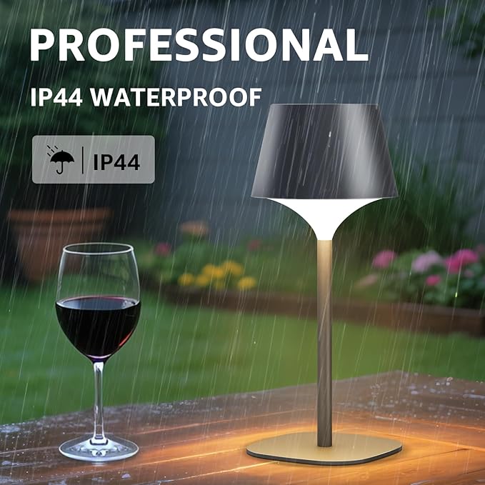 FUYO 2 Pack Cordless Table Lamp, Portable LED Desk Lamp, 3 Color Stepless Dimmable Rechargeable LED Table Lamp for Restaurant/Bedroom/Bars/Outdoor Party/Camping/Coffee Shop