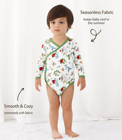 Baby Viscose from Bamboo Bodysuit for Boys Girls Long Sleeve Romper Soft Outfits for Infant One-Piece Cute Clothes