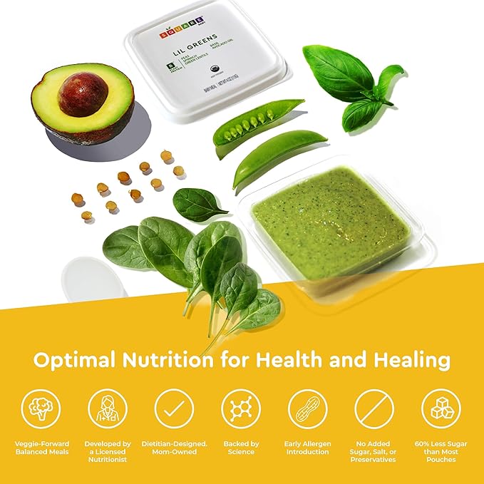 Square Food Organic Baby Food Purees | Soft Food Sampler Pack | Fresh & Dietitian-Designed Veggie-Forward, Balanced Meals | Low Sugar. No Added Sugar | Allergen Intro Options (7 Pack, 4 oz)