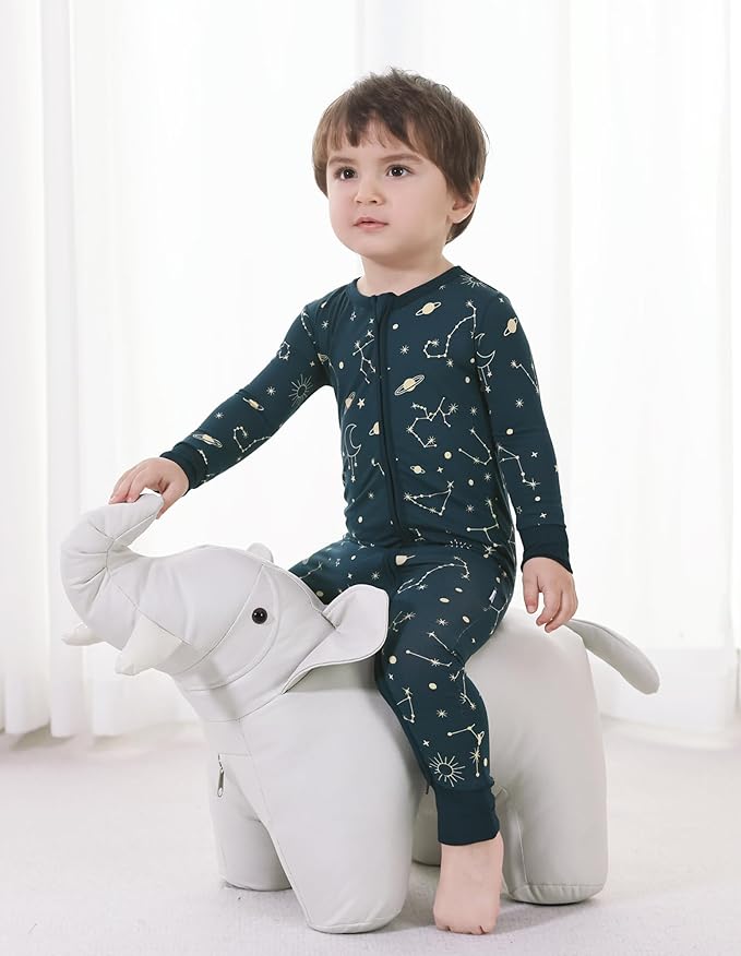 Baby Zippered Rompers Newborn Pajamas Sleepers Long Sleeve Jumpsuits Infant Zipper Romper-Viscose from Bamboo