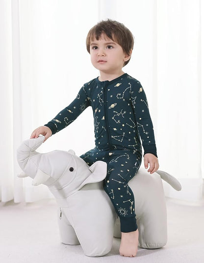 Baby Zippered Rompers Newborn Pajamas Sleepers Long Sleeve Jumpsuits Infant Zipper Romper-Viscose from Bamboo