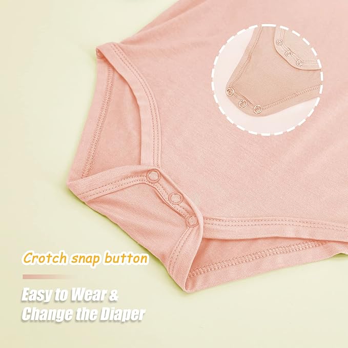 Jimonda Baby Bodysuits Rayon from Bamboo Short Sleeve Baby Boys Girls Rompers Soft Outfits Newborn Clothes