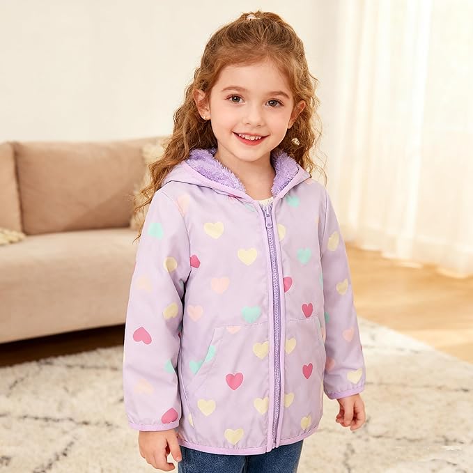 Feidoog Toddler Fleece Jacket Baby Boys Girls Hooded Zipper Long Sleeve Thick Warm Outerwear