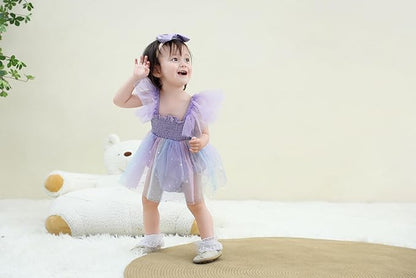 Baby Girl Clothes Infant Tulle Romper Ruffe Sleeveless Bodysuit Baby Girl Outfits Infant Girl Dress 0-18M