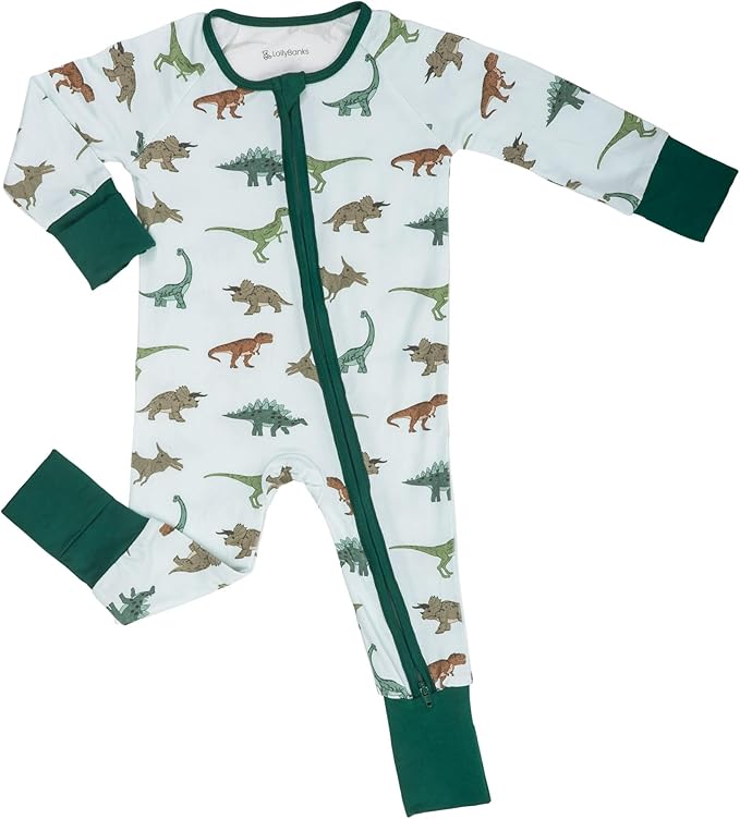 LollyBanks Baby Pajamas, 2-Way Zipper Infant Romper, 95% Viscose Made from Bamboo and 5% Spandex, Baby Sleepers
