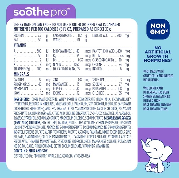 Good Start | Dr. Brown's Soothe Pro, Baby Formula Powder, for Sensitive Tummies, Gas, Fussiness and Spit-Up, Infant Formula with Probiotics, DHA, Non-GMO,19.4 Ounce