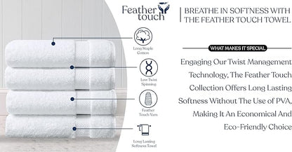 Delara Organic Cotton Luxuriously Plush Bath Sheet Pack of 4 | GOTS & OEKO-TEX Certified | Premium Hotel Quality Towels | Feather Touch Technology|650 GSM Long Staple|Soft, Quick Dry & Ultra-Absorbent