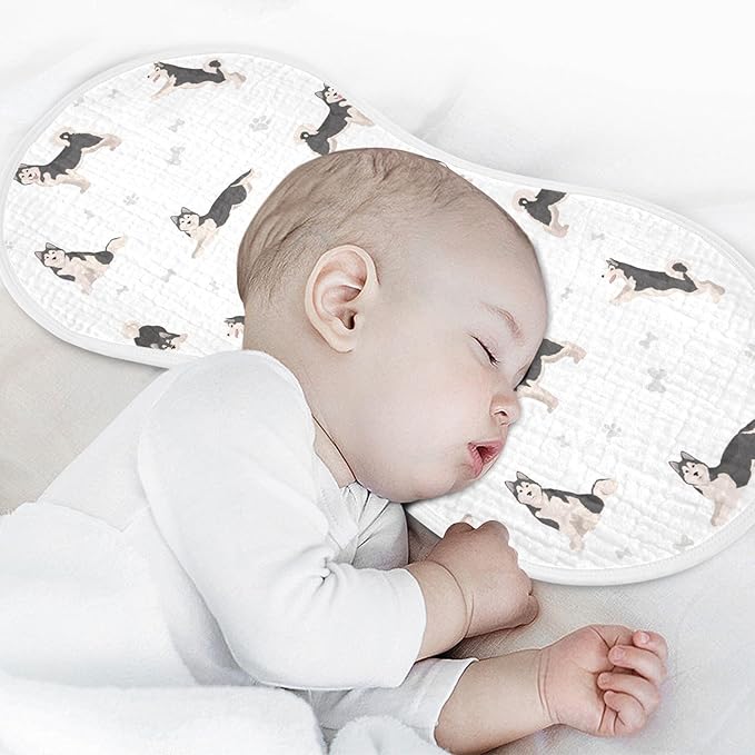 vvfelixl Baby Burp Cloths Alaskan Malamute Dog Baby Newborn Cotton Burping Cloths Set Baby Washcloths 4 Pack