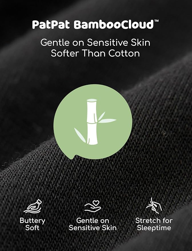 PATPAT Baby Sleeper Gown with Bamboo Viscose for Newborn Girls Boys, Knotted Nightgown with Mittens for Infant Home Coming