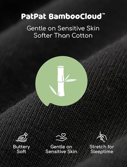 PATPAT Baby Sleeper Gown with Bamboo Viscose for Newborn Girls Boys, Knotted Nightgown with Mittens for Infant Home Coming