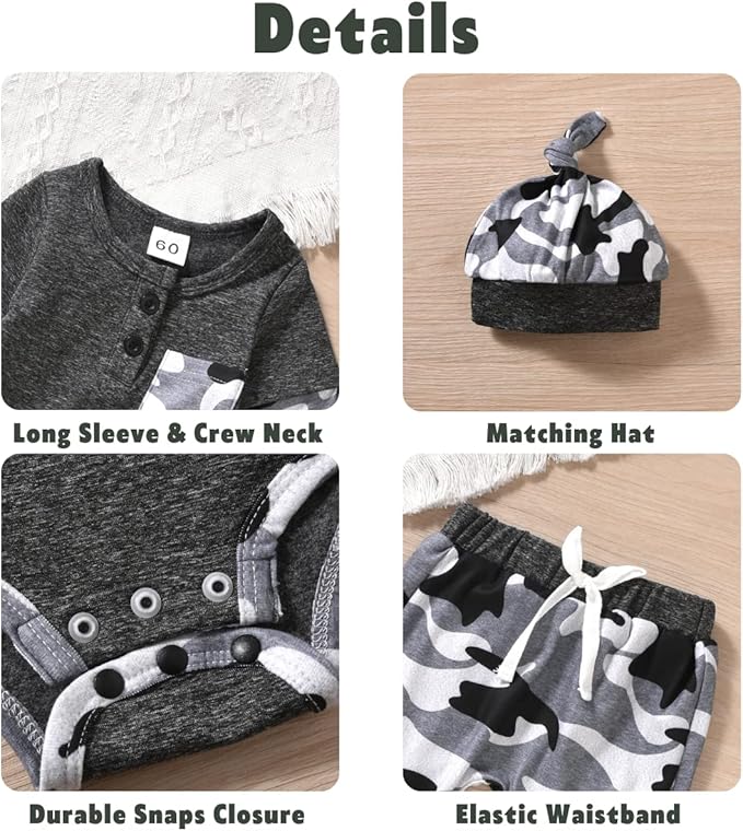 Aalizzwell Newborn Infant Baby Boys Fall Winter Outfit