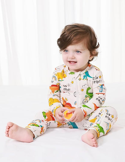 Baby Zippered Rompers Newborn Pajamas Sleepers Long Sleeve Jumpsuits Infant Zipper Romper-Viscose from Bamboo