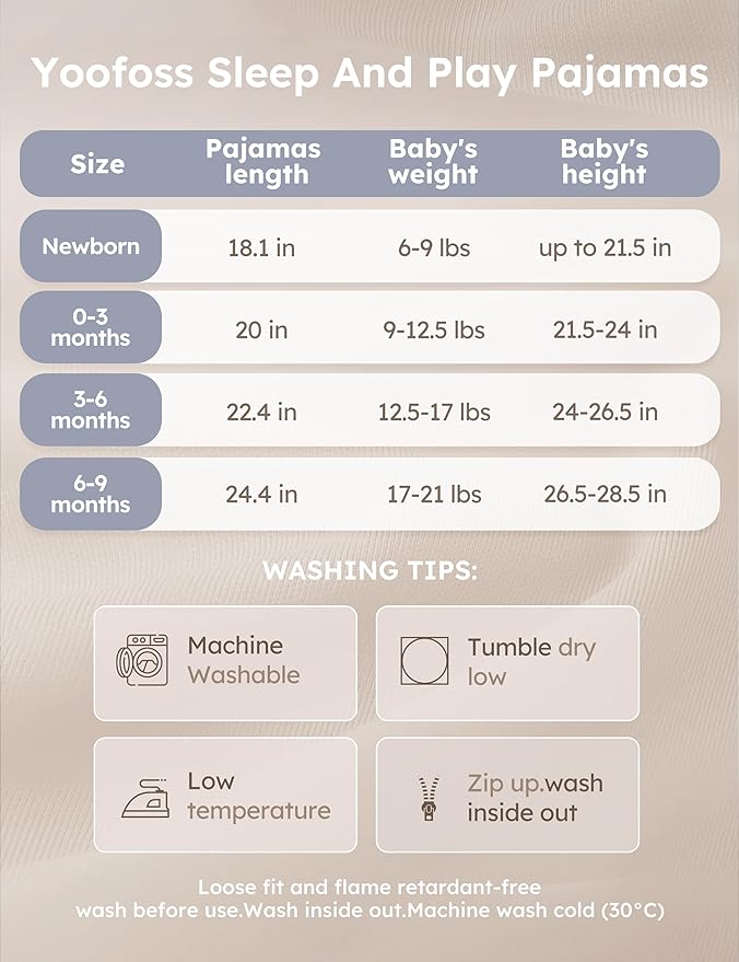 Yoofoss Rayon Made From Bamboo Baby Pajamas 3pcs Newborn Sleepers For Boy Girl Clothes, 0-3 3-6 6-9 Months Footed Pjs
