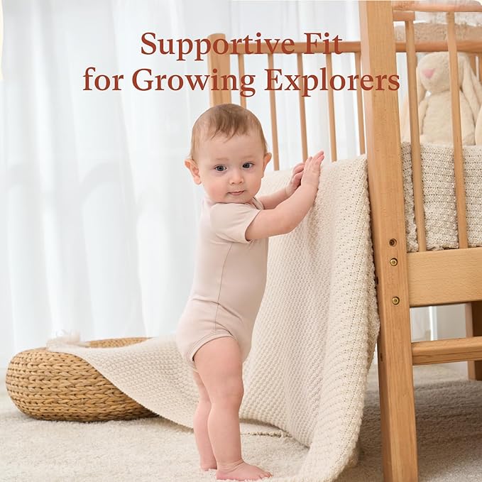 Baby Short Sleeve Onesie Bodysuits (3-Pack), Newborn Bodysuit with Snap Closure for Boys Girls Infants