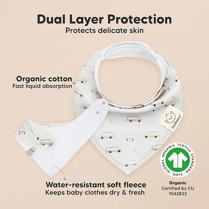 KeaBabies 8-Pack Organic Baby Bandana Bibs for Boys, Girls - Super Absorbent Triangle Baby Bibs for Drooling and Teething Infant, 100% Cotton Extra Soft for Newborn, Infant 0-36 Months (Vessels)