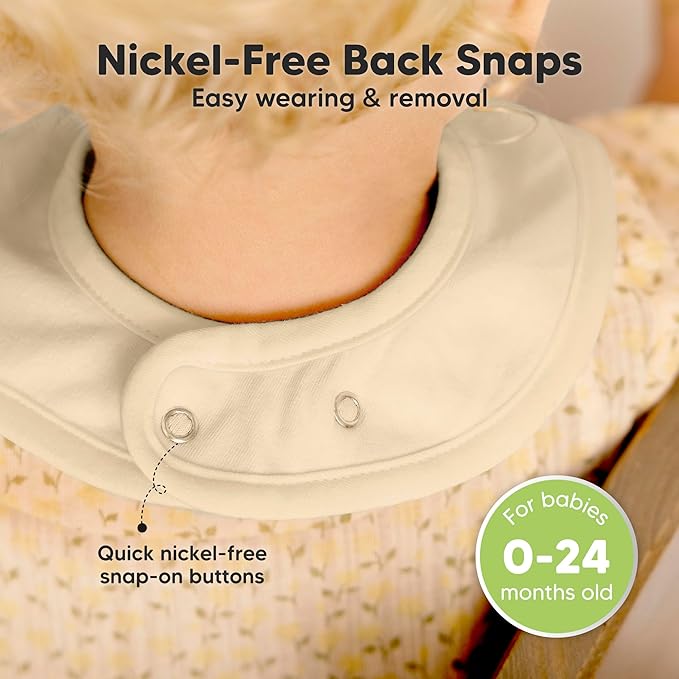 KeaBabies 8-Pack Organic Baby Bibs for Boys, Girls - Super Absorbent Cotton Drool Bibs for Baby Girl & Boy, Teething Toddler, Drooling Newborn, Ultra Soft & Machine Washable (Butterflies)