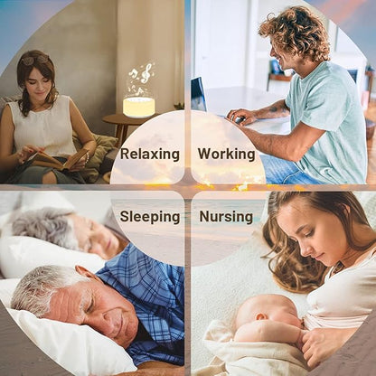 ColourNoise Sound Machine White Noise Machine 12 Colors Night Lights Brown Noise Machine with 30 Soothing Sounds Sleep Sound Machine with 5 Timers Portable for Home Travel and Office(White)