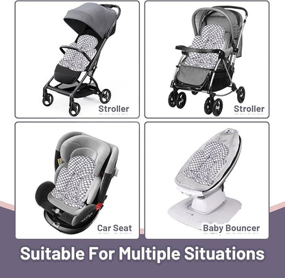 KAKIBLIN Infant Car Seat Insert, Baby Carseat Head & Body Support for Newborn, 2-in-1 Reversible Baby Car Seat Cushion, Soft Stroller Cushion Insert for Car Seats, Bouncer, Strollers, Swing (Cloud)