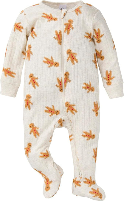 Gerber baby-girls Baby Unisex 2-pack 2-way Zip Textured Sleep 'N Play