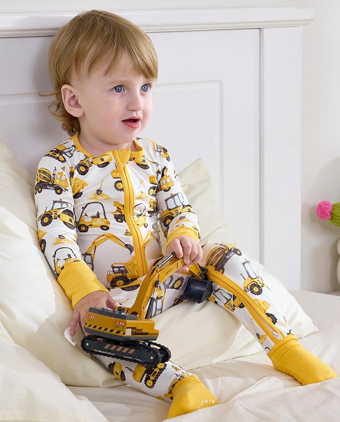 Bamboo Viscose Baby Convertible Footie Pajama, Zipper Pajamas for Baby Boys & Girls, Sleep & Play Footed Pjs